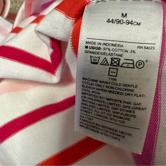 NWT Banana Republic Boxy Stripe Long Sleeve in Ivory White Stripe Size Medium - Picture 8 of 9